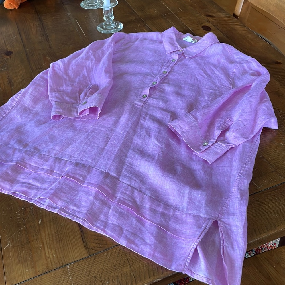 Pink Linen Blouse